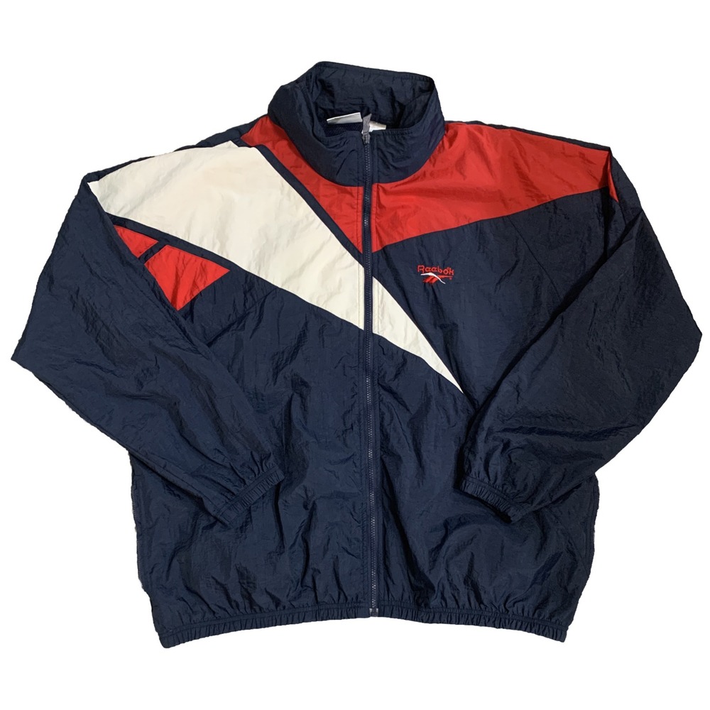 VTG‎ 90s Reebok New England Revolution Soccer Men XL Full Zip Windbreaker Hood